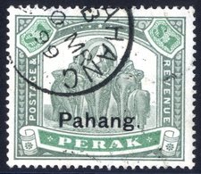 PAHANG 1898 $1 Green & Pale Green, Type 12 Opt On Perak, Neatly Cancelled By Part 'MR.99' C.d.s, Tiny Thin In Top Margin - Sonstige & Ohne Zuordnung