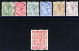 1885-90 CCA Set, M (½d & 1d Tones), SG.20/9, Also 1886 5s O.g, SG.30. (7) Cat. £230. - Autres & Non Classés