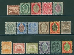 1904-14 MCCA Set M Odd Tone Or Heavy Hinge, SG.45/63. Cat. £300. (17) - Autres & Non Classés