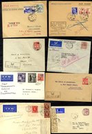 1935-61 Selection Of Covers Sent Air Mail Either From Malta (22) Or To Malta (13), Also Three Air Mail Parcel Tags. Inte - Autres & Non Classés