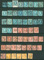 1852-63 5c Blue An Unused Four Margined Single Part O.g. Plus 25 Used Singles Generally Good Condition Many Shades And M - Autres & Non Classés