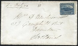 1866 Cover To Hamilton, Scotland With A 12½c Tied By A Barred Cancel. Saint John NO.6.66 & Hamilton NO.18.66 B/stamps. - Autres & Non Classés