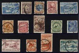 1898 No Wmk Pictorial Defin Set Incl. Both 2½d, 'WAKITIPU' Thinned At Top, Others Generally Good To FU, 2s Opunake C.d.s - Autres & Non Classés