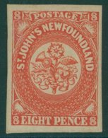 1857-64 Thick Machine Made Paper 8d Scarlet-vermilion, Four Good To Large Margins, Fresh Part O.g., SG.8. Cat. £400. (1) - Autres & Non Classés