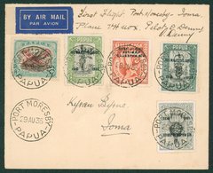 1935 Aug 30th First Flight Cover Port Moresby - Loma, Nice Mixed Franking And Pilot Signed 'Denny' (97 Flown). (1) - Autres & Non Classés