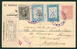 1929 Feb 27th CGA First Flight Cover Asuncion - Toulouse Fine Registered CGA P.card Onto Cornwall, Padstow Back Stamp. ( - Sonstige & Ohne Zuordnung