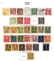 HORTA 1892-1905 M & U Collection Housed On 'Ideal' Leaves From 1892 Vals To 150r U, The 20r & 150r Are Unused & 300r U,  - Autres & Non Classés