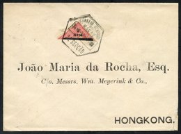 MACAO 1911 2a On 4a Bisected On Commercial Cover 1914 From Macao To Hong Kong, Bisect Tied By Hexagonal D/stamp (24.3.14 - Autres & Non Classés
