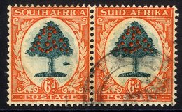 1933-48 6d Orange Tree Pair With 'Molehill' Flaw FU, SG.61b. Cat. £275. (2) - Autres & Non Classés