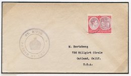 1941 Envelope To USA, Franked At 3d, Showing Fine 'ST. KITTS/Crown/PASSED BY CENSOR 3' In Black With 'SOR' Missing, Some - Autres & Non Classés