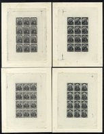 1861 1d, 4d, 6d & 1s - Set Of Four Sheetlets Of Twelve Plate Proofs In Black Reprinted By The Royal Philatelic Soc. In 1 - Autres & Non Classés