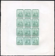 1862 (July) Recess, Imperf Colour Proof On Thick Card, 1d Green Complete Sheet, Fine. - Sonstige & Ohne Zuordnung