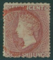 1872-75 Wmk Small Star, Pl.11 To 12½ X 15 1s Lilac-rose, Used By St. Vincent, C.d.s For Sep.10.74 In Red, Scarce With Da - Autres & Non Classés