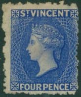 1881 Wmk Small Star 4d Bright Blue Part O.g. (small Central Gum Stain) Centred To Left, Good Fresh Colour, SG.38. Rare S - Sonstige & Ohne Zuordnung