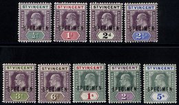 1902 CCA Set Optd SPECIMEN, Fine M, Odd Short Perf, SG.76s/84s. (9) - Sonstige & Ohne Zuordnung