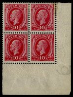 1886 10o Pale Rose, Lower Right Corner Marginal M Block Of Four (2 X UM), Some Patchy Gum Toning, SG.34. Cat. £360+. (4) - Sonstige & Ohne Zuordnung