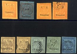 1877-79 VR Ovpts Imperf, 1d On Orange Mint, 1d Red/blue Used, Type 7 Ovpts 1d On Orange M & FU 3d On Buff (2), 3d On Gre - Autres & Non Classés