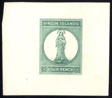 1867-70 4d Engraved Die Proof In Green On Card (52 X 45mm), Fine & Very Scarce In This Large Format, SG.15. - Autres & Non Classés