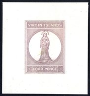 1867-70 4d Engraved Die Proof In Dull Mauve, On Card (44 X 47mm) Fine & Very Scarce In This Large Format (SG.15) - Autres & Non Classés