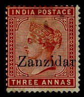 1895-96 3a Brown-orange, Overprint Variety 'ZANZIDAR' A Couple Of Thins (visible From Face) And Off Centre To U/l, Large - Sonstige & Ohne Zuordnung