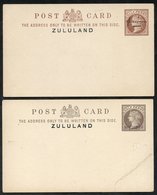 1893 GB ½d Postcard Overprinted ZULULAND, Two Examples - One With A 'SPECIMEN' H/stamp (corner Broken Away & Re-joined), - Sonstige & Ohne Zuordnung