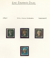 1840-1900 COLLECTION On Leaves, Highlights Incl. 1840 1d (3) - Two Are Cut Into, 1840 2d Four Margins, 1841 1d (4), 1841 - Altri & Non Classificati