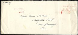 1932 July 2nd War Conversion Notice Bank Of Ireland Flight Cover Bearing SPECIAL/AIR Cachet, Sent London To Kellyville P - Sonstige & Ohne Zuordnung