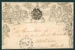 1841 May 6th One Penny Envelope A177 Sent From Doncaster To Eltham, Kent Cancelled By A Fine Black MC, Obverse Bears A D - Sonstige & Ohne Zuordnung