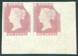 1841 1d Rainbow Trial (state 2) Superb Unused Corner Marginal Pair, Printed By Perkins Bacon On Thin Wove Paper In Rose- - Sonstige & Ohne Zuordnung