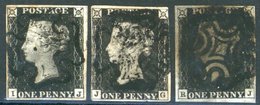 UNPLATED IJ Fine Four Margins, JG Clear Margins, Fault At Base, RJ Four Margins Heavy Cancel, All Cancelled In Black. (3 - Sonstige & Ohne Zuordnung