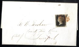 1841 Entire Letter From London Country Fire Office To Liverpool Franked Plate 4 CH, Good To Large Margined Example, Smal - Sonstige & Ohne Zuordnung