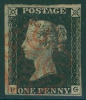 Plate 4 FG, Clear To Large Margins, Very Fine Red MC. (1) - Autres & Non Classés