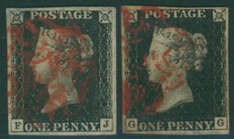 Plate 4 FJ, Four Good To Large Margins, Bold Red MC, Some Thinning At Top, GG Four Margins Example, Red MC, Some Tone Pa - Autres & Non Classés