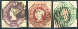 1847-84 6d, 10d & 1s Embossed Set, Good To FU Examples, 10d Small Thin, SG. From 55/58. - Sonstige & Ohne Zuordnung