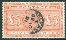 1867 £5 Orange FU With Central 'Belfast.Dec.10.91' C.d.s. SG.137 - Autres & Non Classés