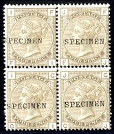 1880 4d Grey Brown Pl.17, Optd SPECIMEN Type 9, Fresh Block Of Four (3x UM), SG.14s. Cat. £1400+. - Sonstige & Ohne Zuordnung