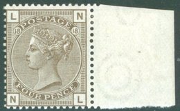 1880-83 Wmk Imperial Crown 4d Grey Brown Pl.18 (NL) Fresh UM Right Marginal Example. SG.160. Cat. £450+. - Autres & Non Classés