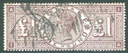 1888 Wmk Orbs £1 Brown Lilac IA, U With Barred Oval & C.d.s Cancels, Good Colour & Centring. SG.180. - Sonstige & Ohne Zuordnung
