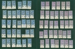 1912 Royal Cypher M Controls ½d Singles (82), Pairs (6), Strips (11), 1d Singles (143), Strips/blocks/pairs (9). 1½d Sin - Autres & Non Classés