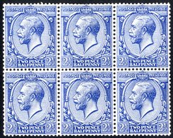 1912 2½d Wmk Reversed M Block Of Six (5x UM), Slight Gum Crease On One Stamp. Scarce Multiple. SG.372wj. Cat. £565. (6) - Sonstige & Ohne Zuordnung