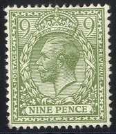 1912 9d Pale Olive Green UM, SG.393b. Cat. £250. (1) - Sonstige & Ohne Zuordnung