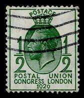 1929 PUC ½d Green (SG.434) With Variety 'CO' Joined, FU (wavy Lines), Single Short Perf Right Side. Spec.NCom5d (unprice - Sonstige & Ohne Zuordnung