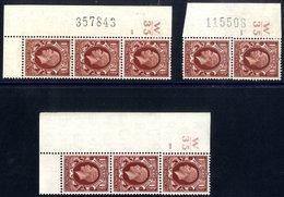 1934 Photo Small Format 1½d Two Vertical Left Marginal Strips Of Three - Both Control W35, Cylinders 116 & 119 (no Dots) - Autres & Non Classés