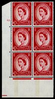 1961 Oct 4th 2½d Carmine Red One Phosphor Band At Left (letterpress) UM Cyl. 42 Dot Block Of Six, SG.614b, Scarce. Cat.  - Other & Unclassified