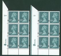 2003 £2 Deep Blue-green Cylinder Blocks DI Dot & DI No Dot (the Latter With Missing £ Sign) UM, SG.Y1747/a. (2) - Sonstige & Ohne Zuordnung