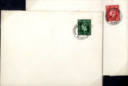 1937 ½d Green & 1d Scarlet (dark Colours) First Day Of Issue, Individual Crown Embossed Unaddressed Covers, Cancelled By - Sonstige & Ohne Zuordnung