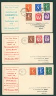 1957 19th Nov Graphite Set On Display FDC, Another Set For 19th Dec On Two Display FDC's Cancelled By The Southampton 'S - Autres & Non Classés