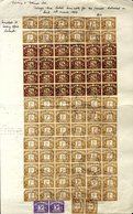 1953 Sheet 8"x13" Bearing Payment For Six Parcels Made Up With 3d SG. D30 X 2, 1s Ochre SG. D39 X 62 (6 Are Creased) & 2 - Sonstige & Ohne Zuordnung