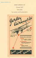 GUERNSEY 1939 Range Of First Flight Covers (10) Written Up On Leaves For Guernsey Airways & Jersey Airlines Ltd Incl. To - Sonstige & Ohne Zuordnung