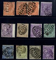 EGYPT Suez Cancelled BO2 With 2s Blue Pl.1, 1s Green Pl.4, 6d Lilac Of 1856 (marginal), 6d Plates 8 And 9, Another Pl.8, - Sonstige & Ohne Zuordnung